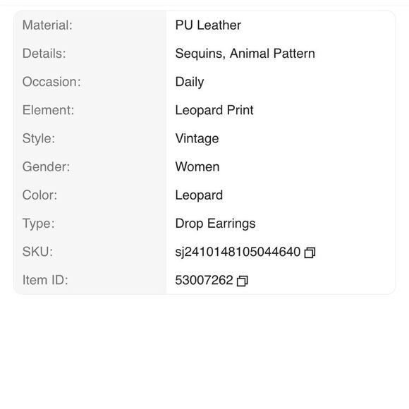 Leopard Print and Gold Leaf Earrings - Picture 3 of 3